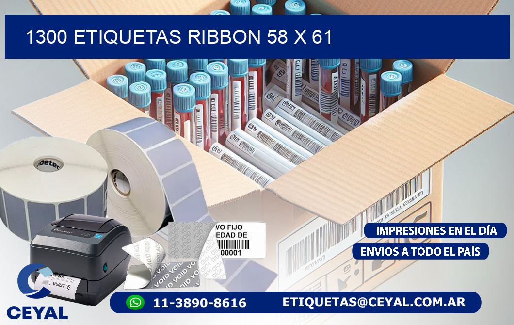 1300 ETIQUETAS RIBBON 58 x 61