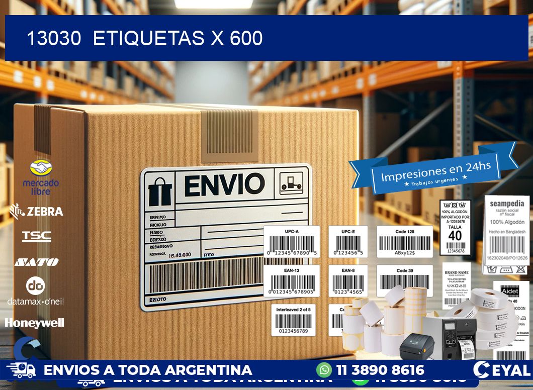 13030  ETIQUETAS X 600