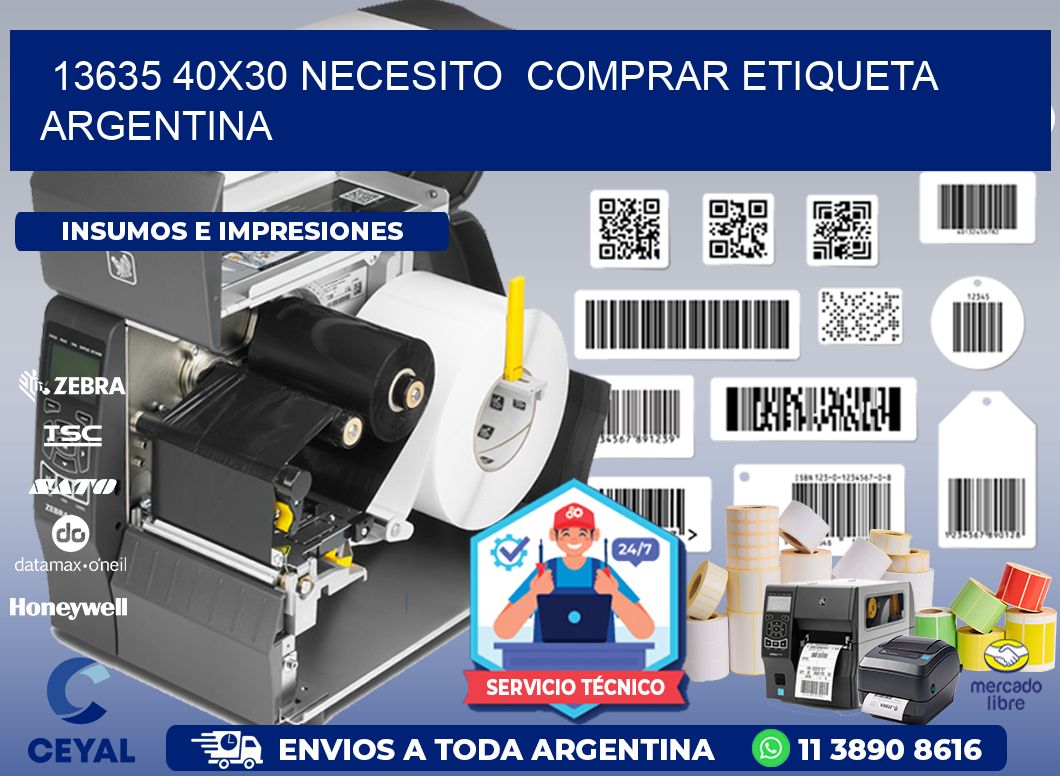 13635 40X30 NECESITO  COMPRAR ETIQUETA ARGENTINA