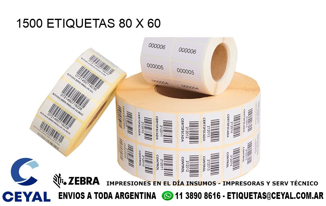 1500 ETIQUETAS 80 x 60