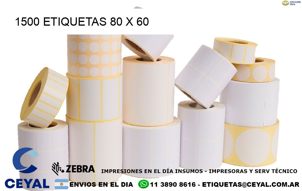 1500 ETIQUETAS 80 x 60