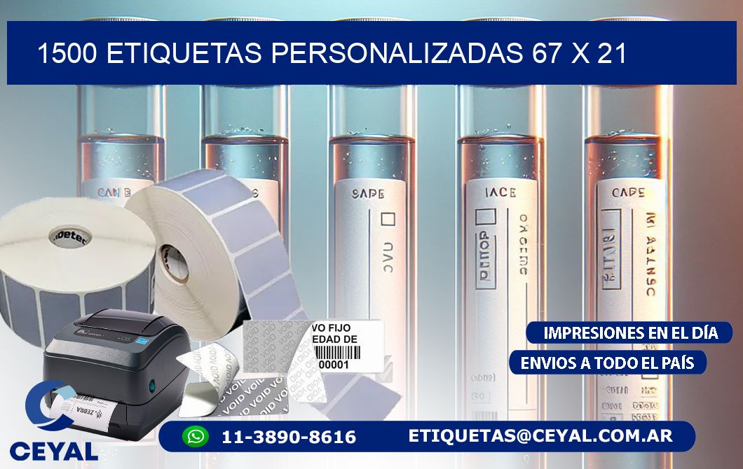 1500 ETIQUETAS PERSONALIZADAS 67 x 21