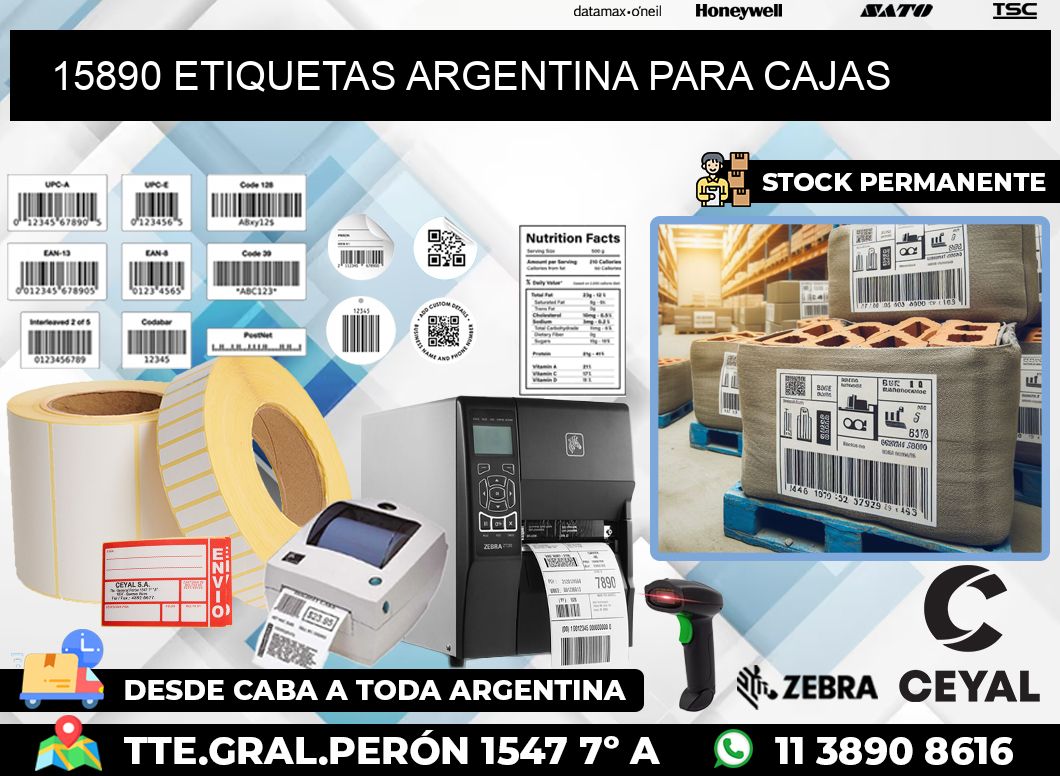 15890 ETIQUETAS ARGENTINA PARA CAJAS