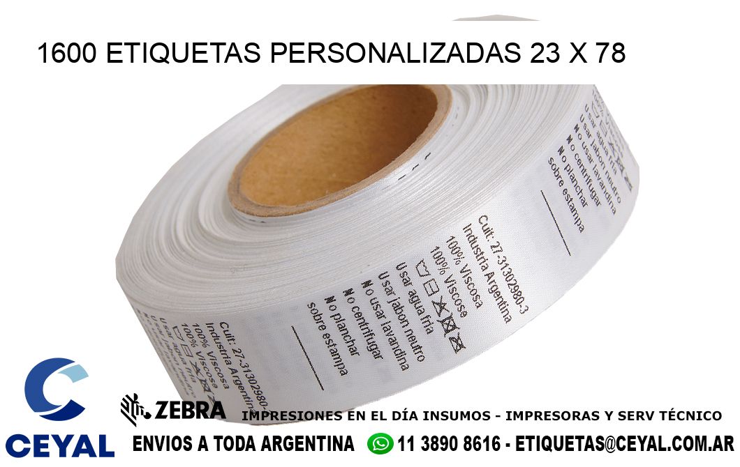1600 ETIQUETAS PERSONALIZADAS 23 x 78