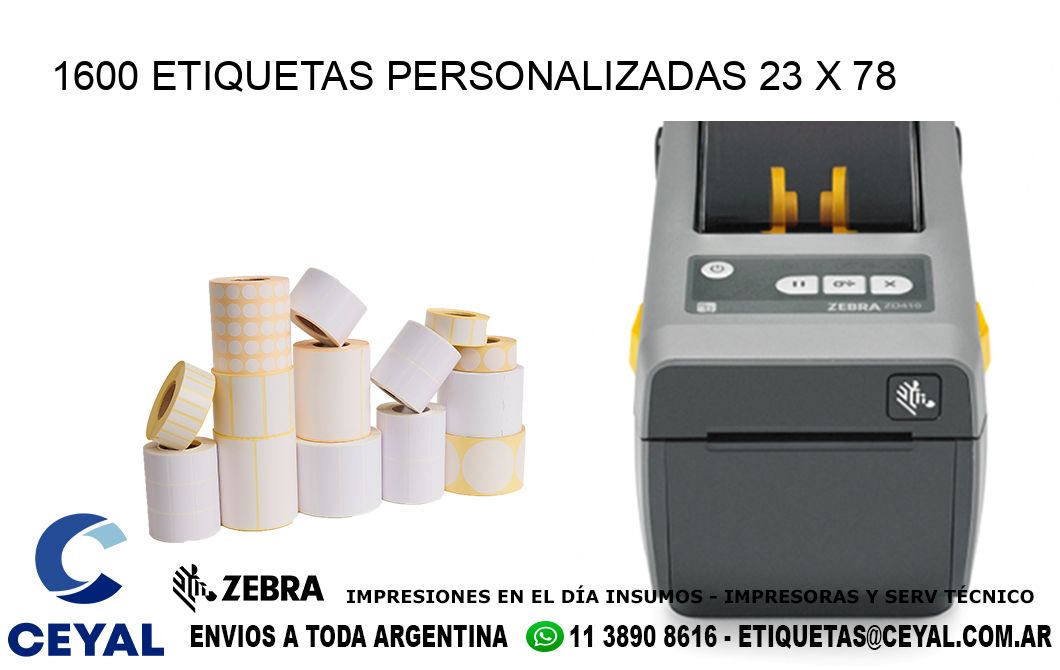 1600 ETIQUETAS PERSONALIZADAS 23 x 78