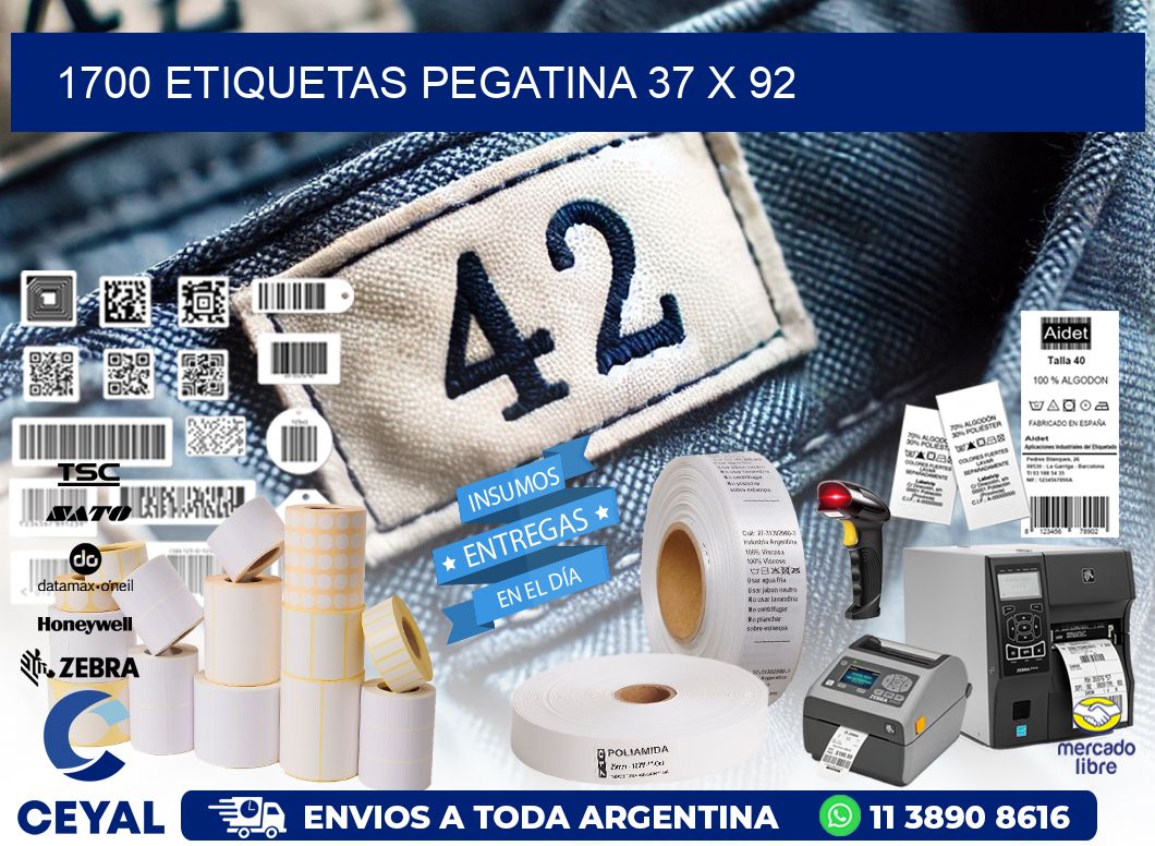 1700 ETIQUETAS PEGATINA 37 x 92