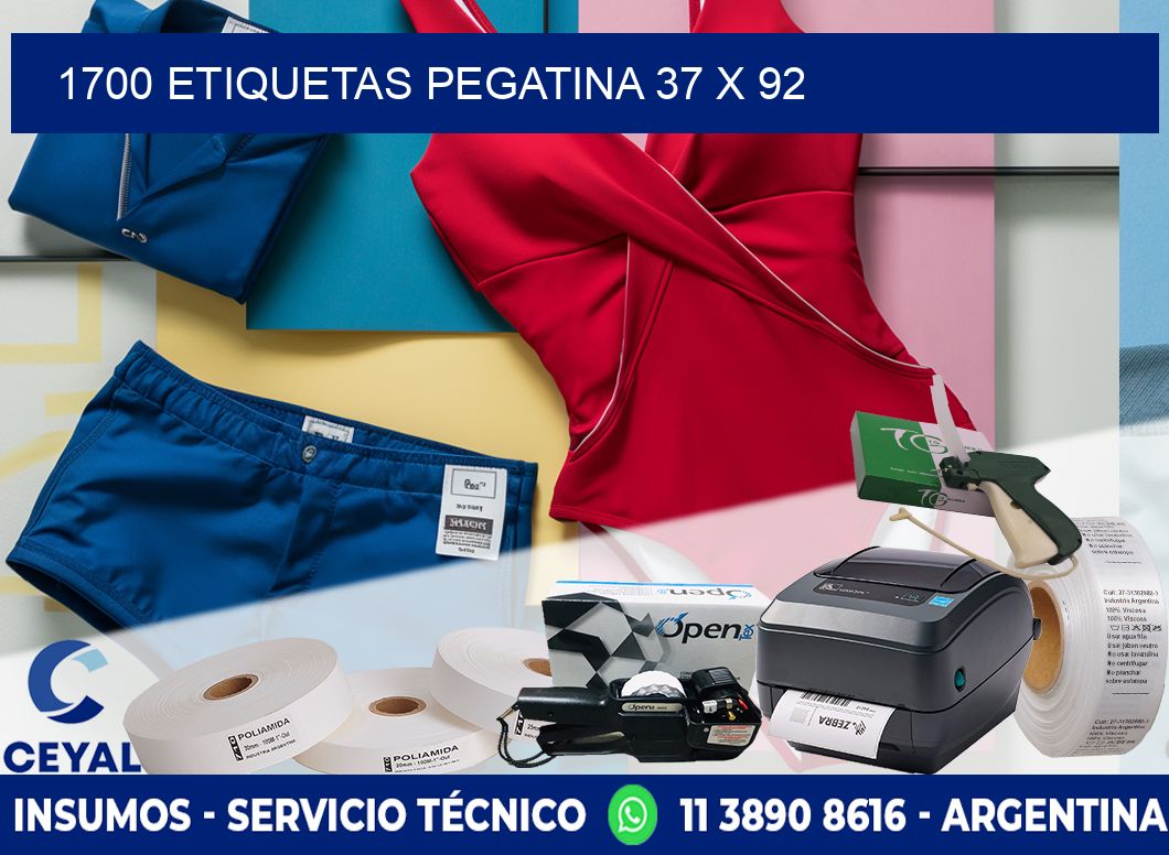 1700 ETIQUETAS PEGATINA 37 x 92