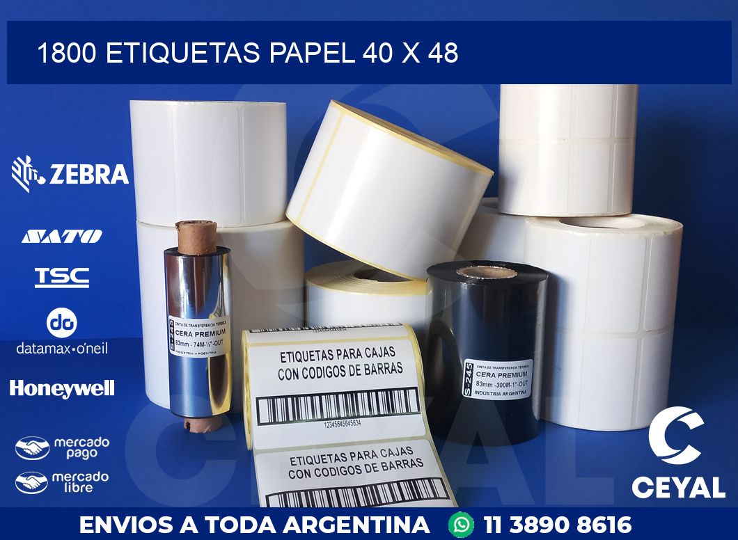 1800 ETIQUETAS PAPEL 40 x 48