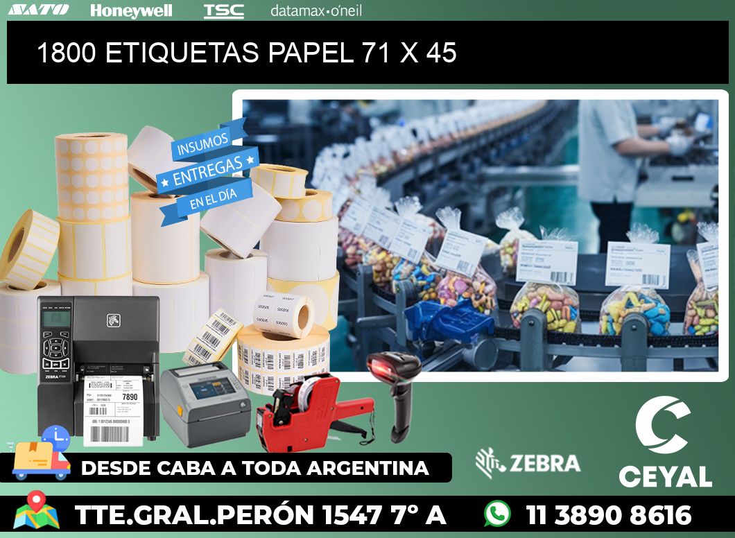 1800 ETIQUETAS PAPEL 71 x 45