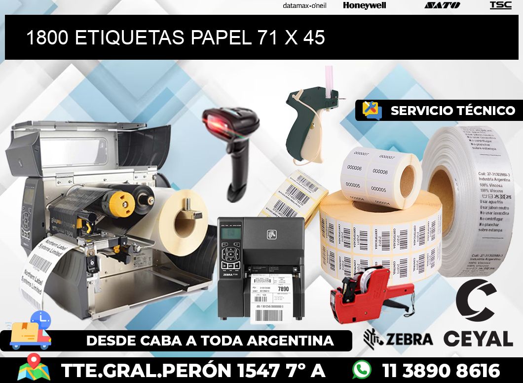 1800 ETIQUETAS PAPEL 71 x 45