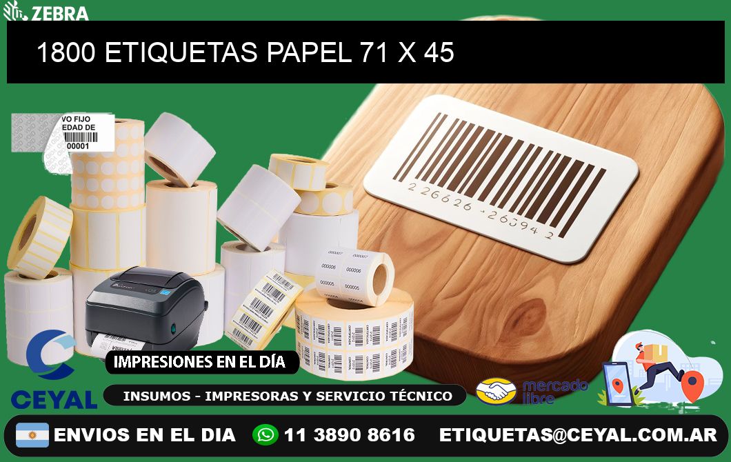 1800 ETIQUETAS PAPEL 71 x 45