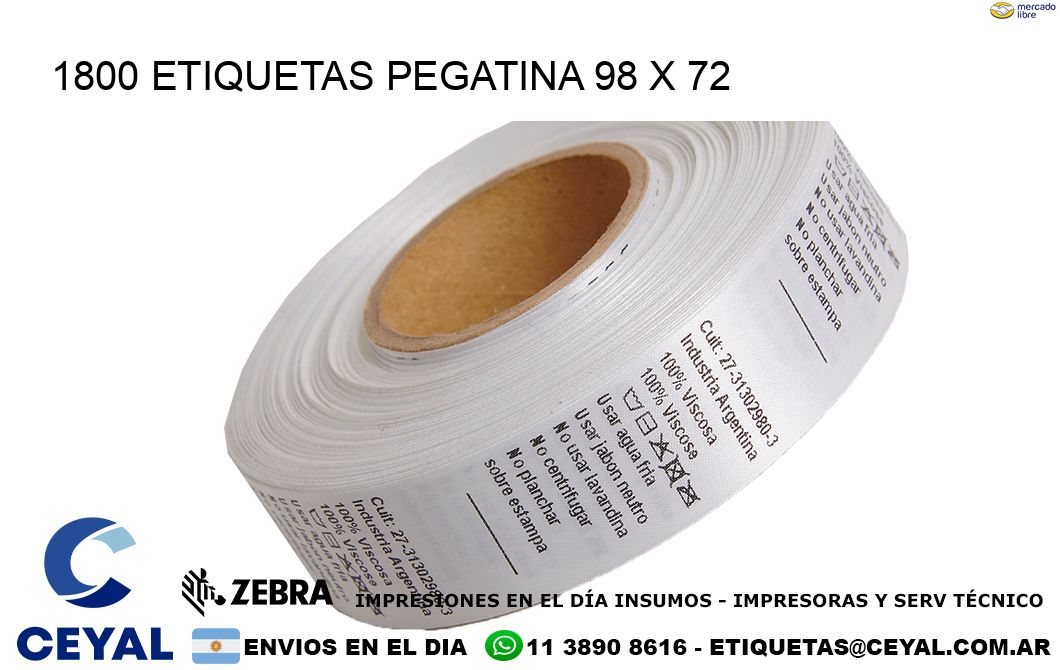 1800 ETIQUETAS PEGATINA 98 x 72