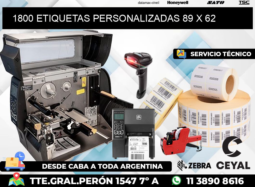 1800 ETIQUETAS PERSONALIZADAS 89 x 62