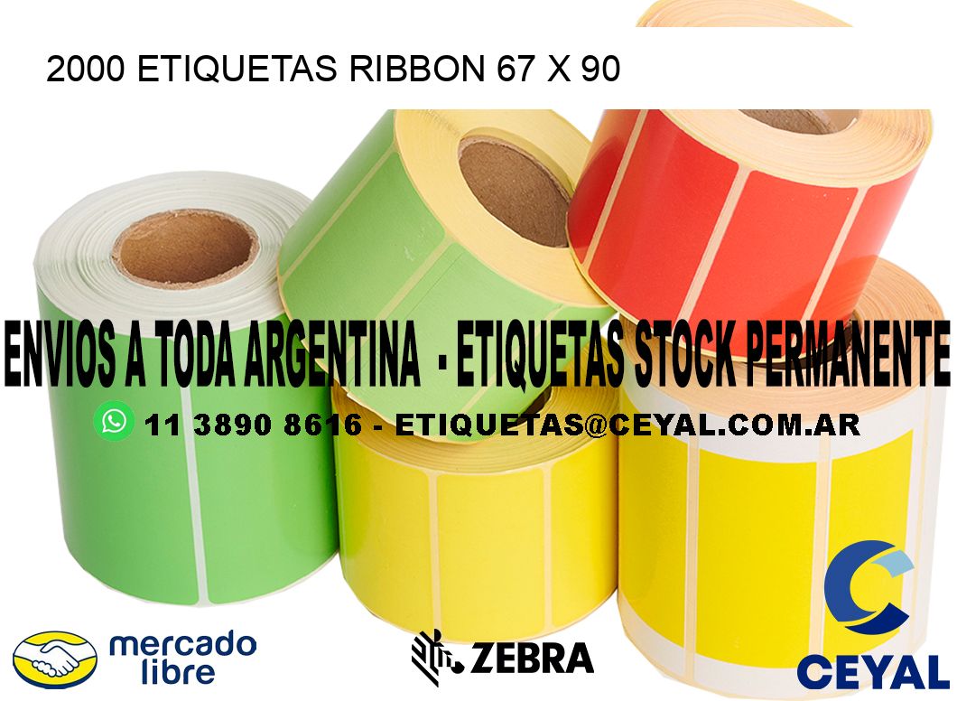 2000 ETIQUETAS RIBBON 67 x 90