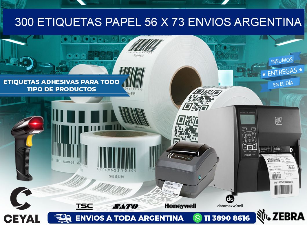 300 ETIQUETAS PAPEL 56 x 73 ENVIOS ARGENTINA