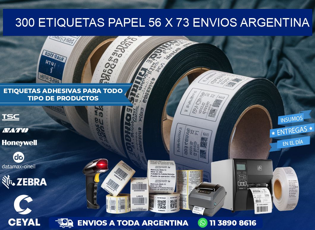 300 ETIQUETAS PAPEL 56 x 73 ENVIOS ARGENTINA