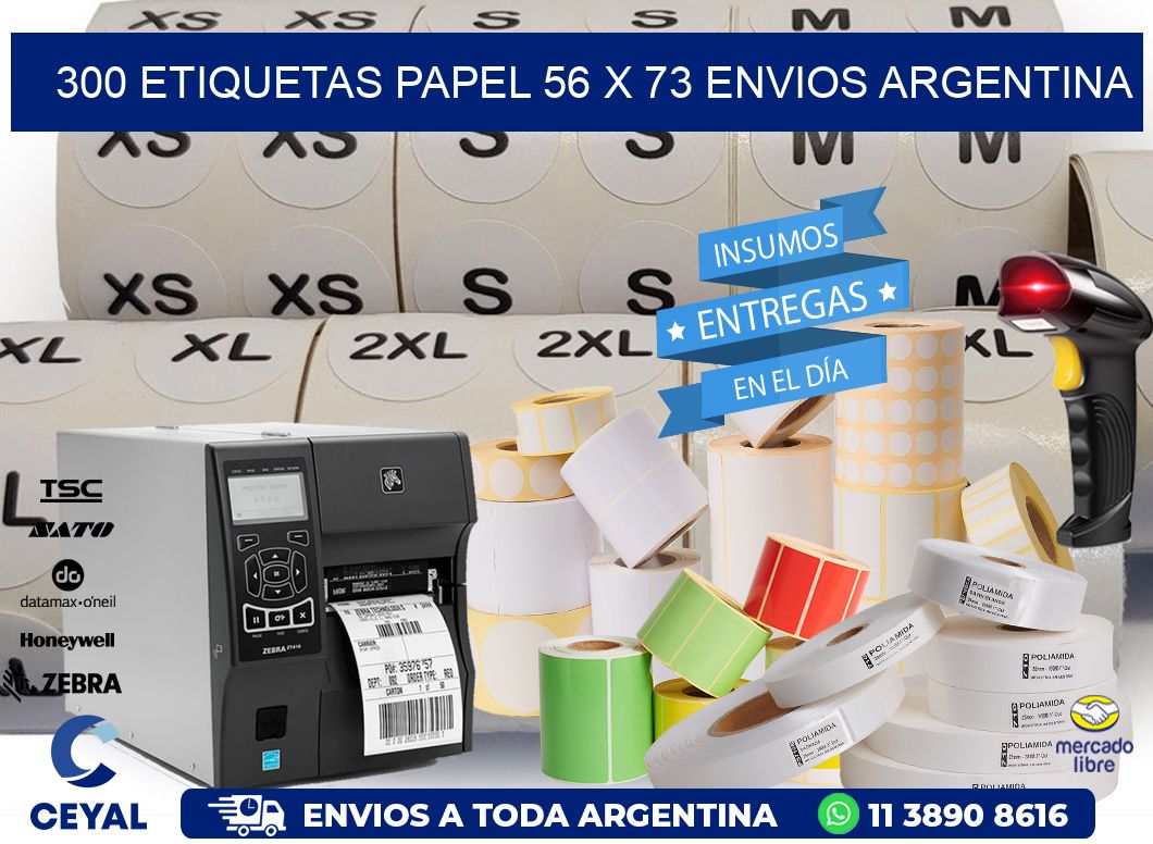 300 ETIQUETAS PAPEL 56 x 73 ENVIOS ARGENTINA