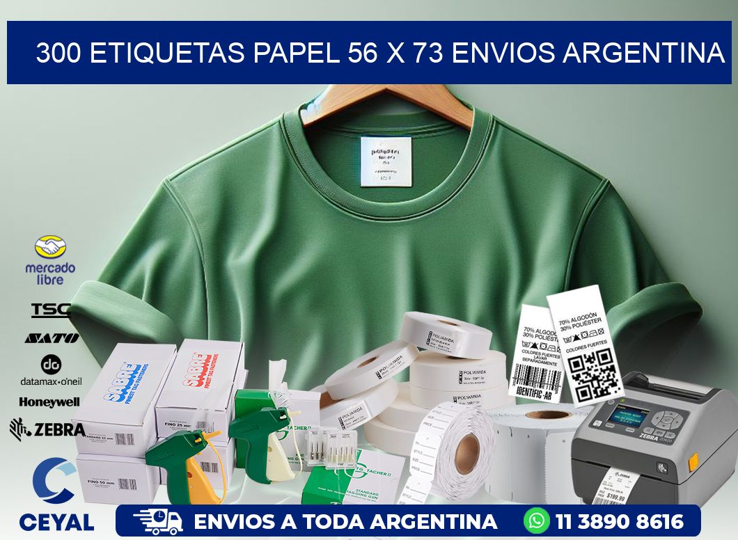 300 ETIQUETAS PAPEL 56 x 73 ENVIOS ARGENTINA