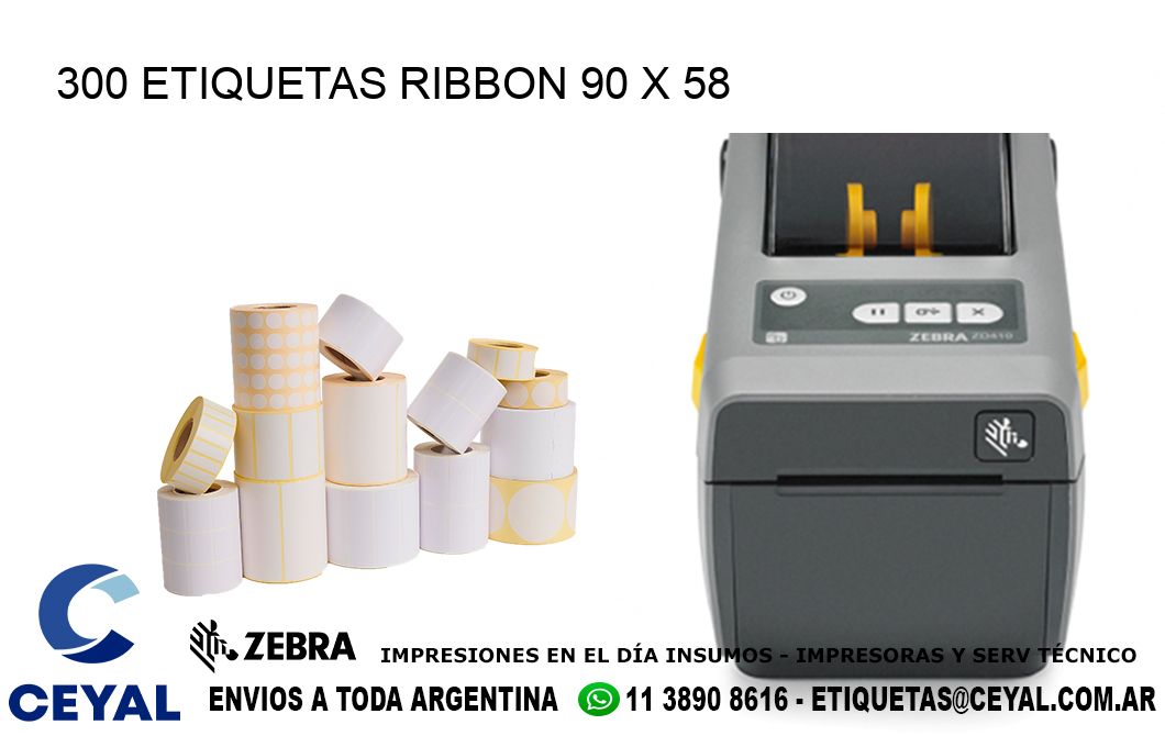 300 ETIQUETAS RIBBON 90 x 58