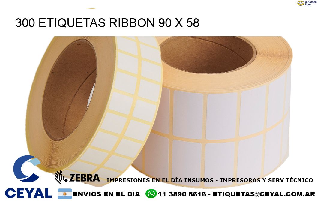 300 ETIQUETAS RIBBON 90 x 58