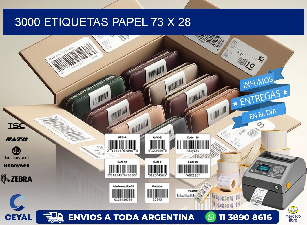 3000 ETIQUETAS PAPEL 73 x 28