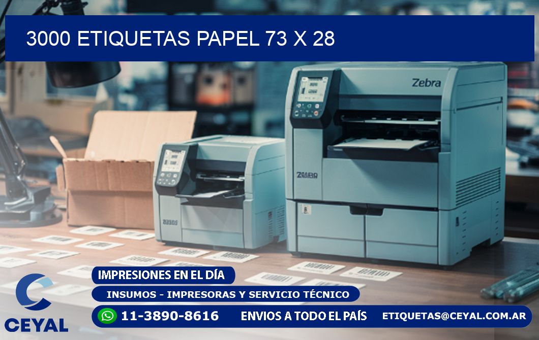 3000 ETIQUETAS PAPEL 73 x 28