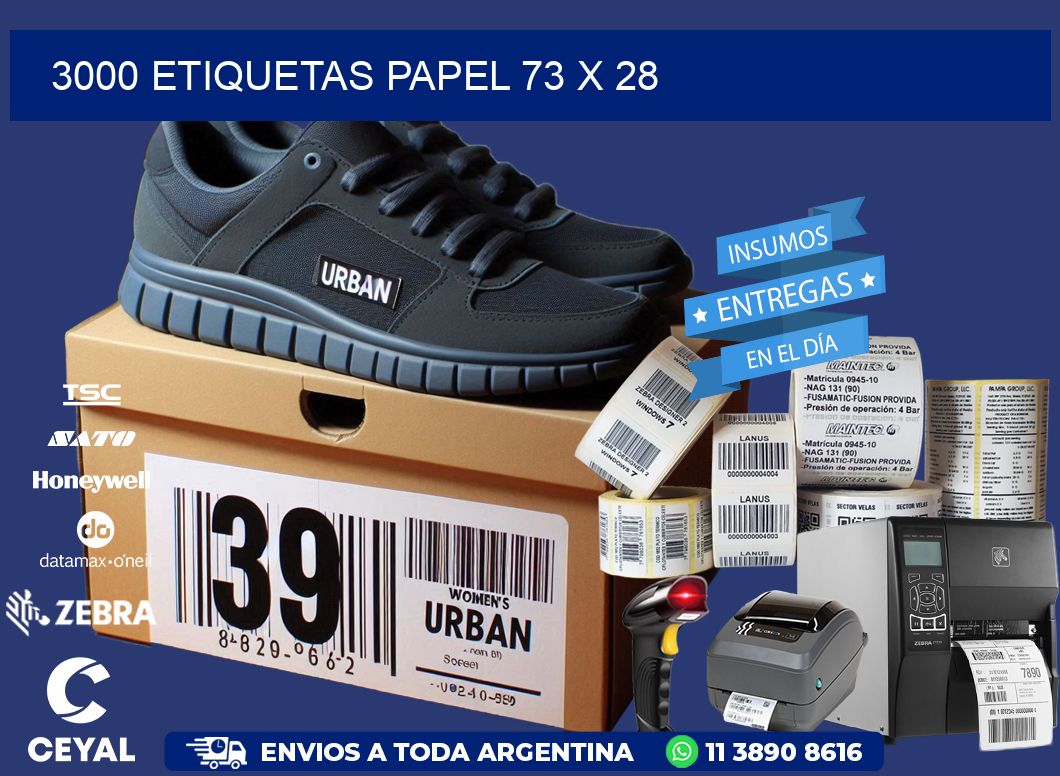 3000 ETIQUETAS PAPEL 73 x 28