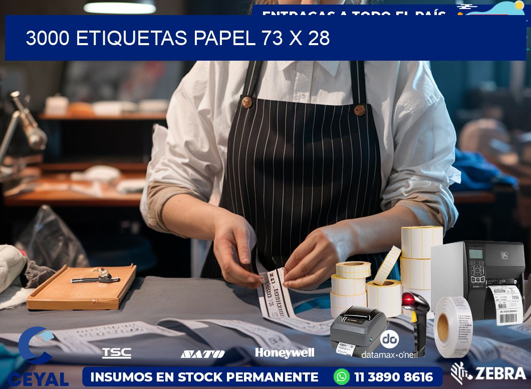 3000 ETIQUETAS PAPEL 73 x 28