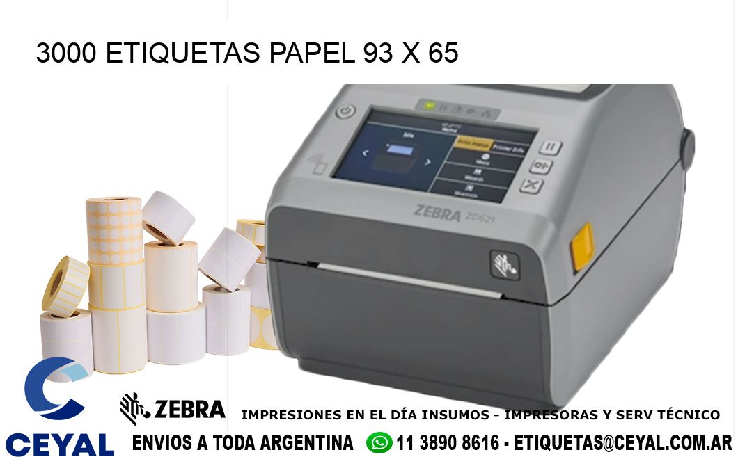 3000 ETIQUETAS PAPEL 93 x 65