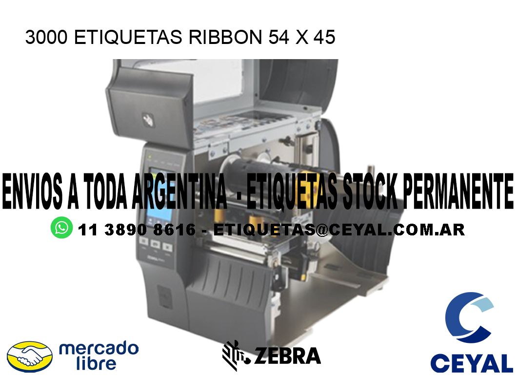 3000 ETIQUETAS RIBBON 54 x 45