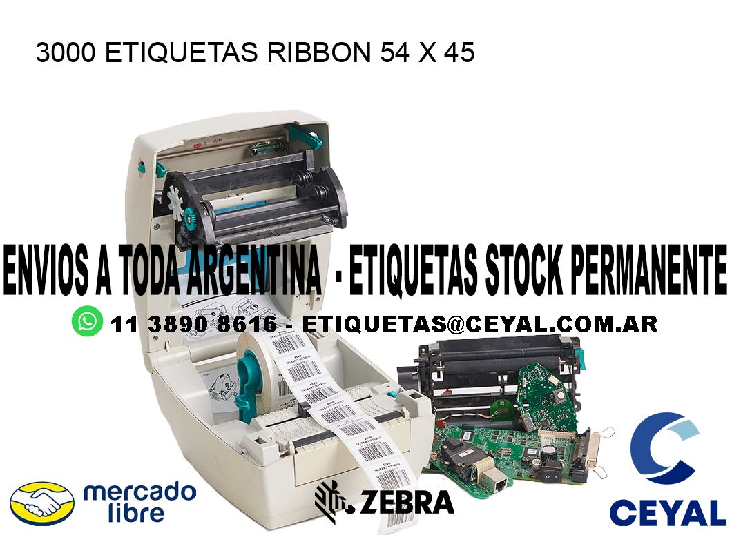 3000 ETIQUETAS RIBBON 54 x 45