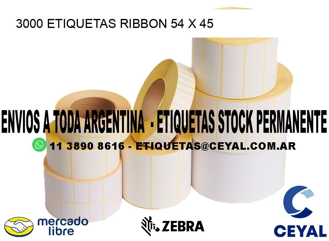 3000 ETIQUETAS RIBBON 54 x 45