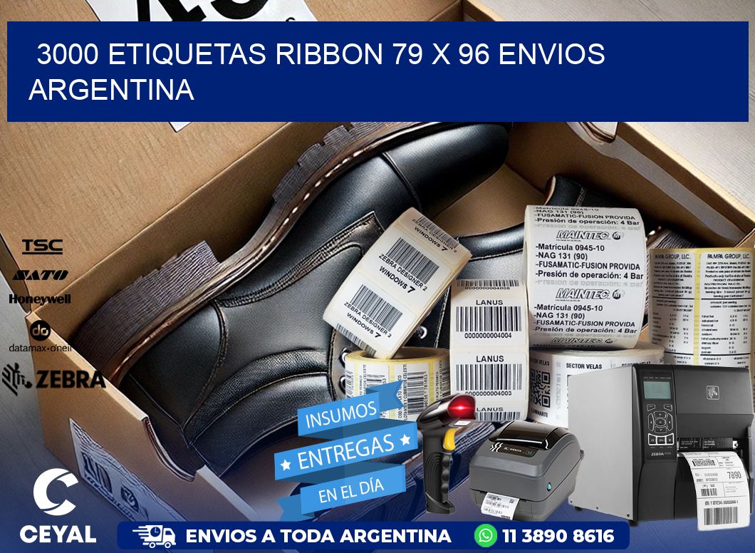 3000 ETIQUETAS RIBBON 79 x 96 ENVIOS ARGENTINA