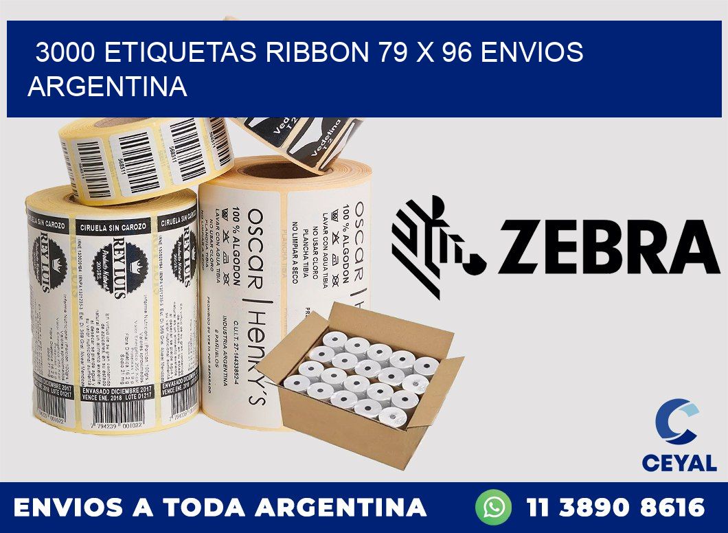 3000 ETIQUETAS RIBBON 79 x 96 ENVIOS ARGENTINA