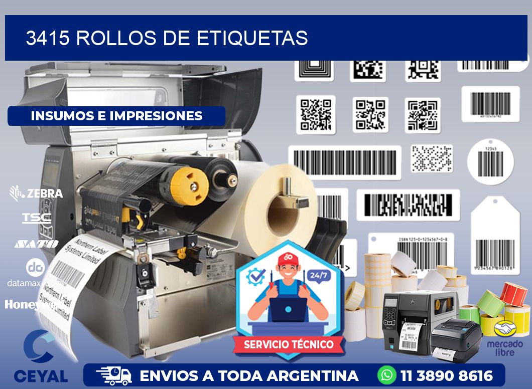 3415 ROLLOS DE ETIQUETAS