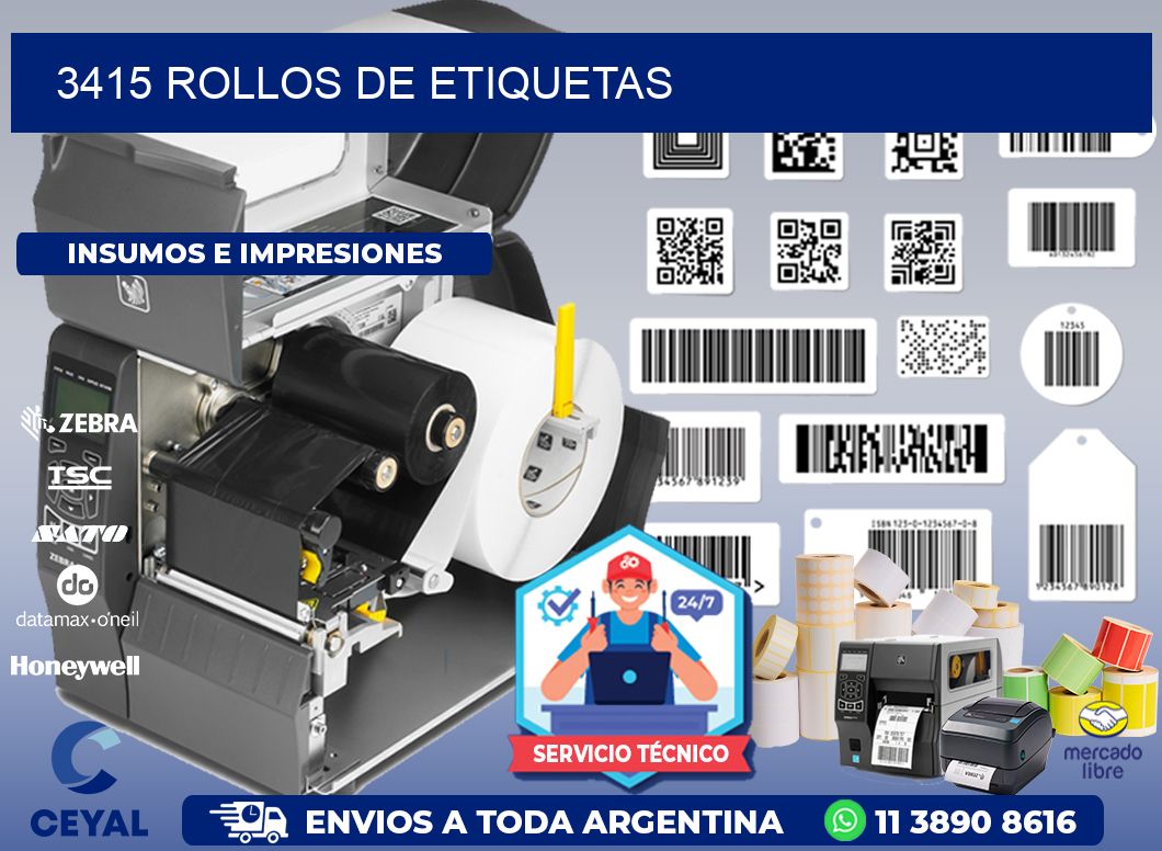 3415 ROLLOS DE ETIQUETAS