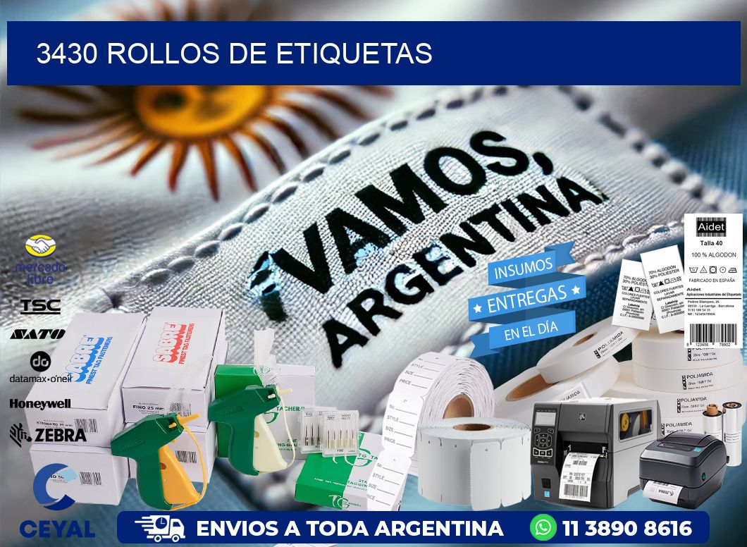 3430 ROLLOS DE ETIQUETAS