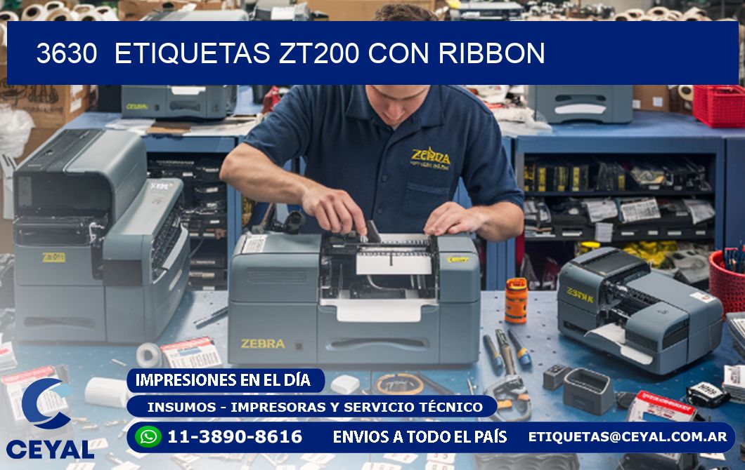 3630  ETIQUETAS ZT200 CON RIBBON