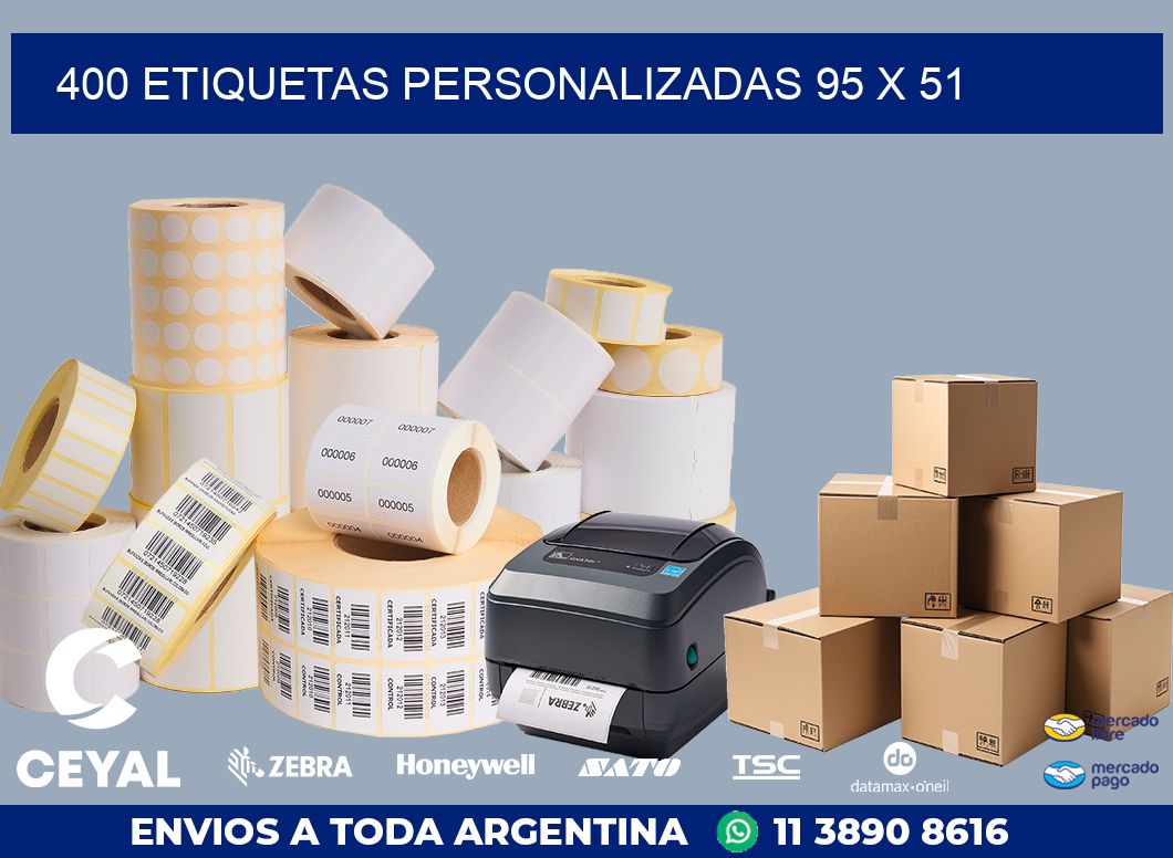 400 ETIQUETAS PERSONALIZADAS 95 x 51