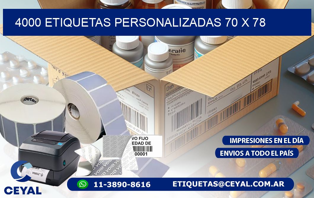 4000 ETIQUETAS PERSONALIZADAS 70 x 78