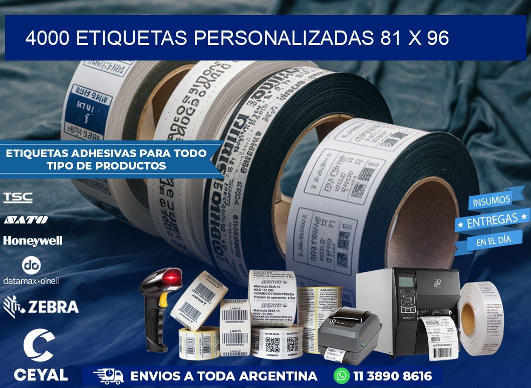 4000 ETIQUETAS PERSONALIZADAS 81 x 96