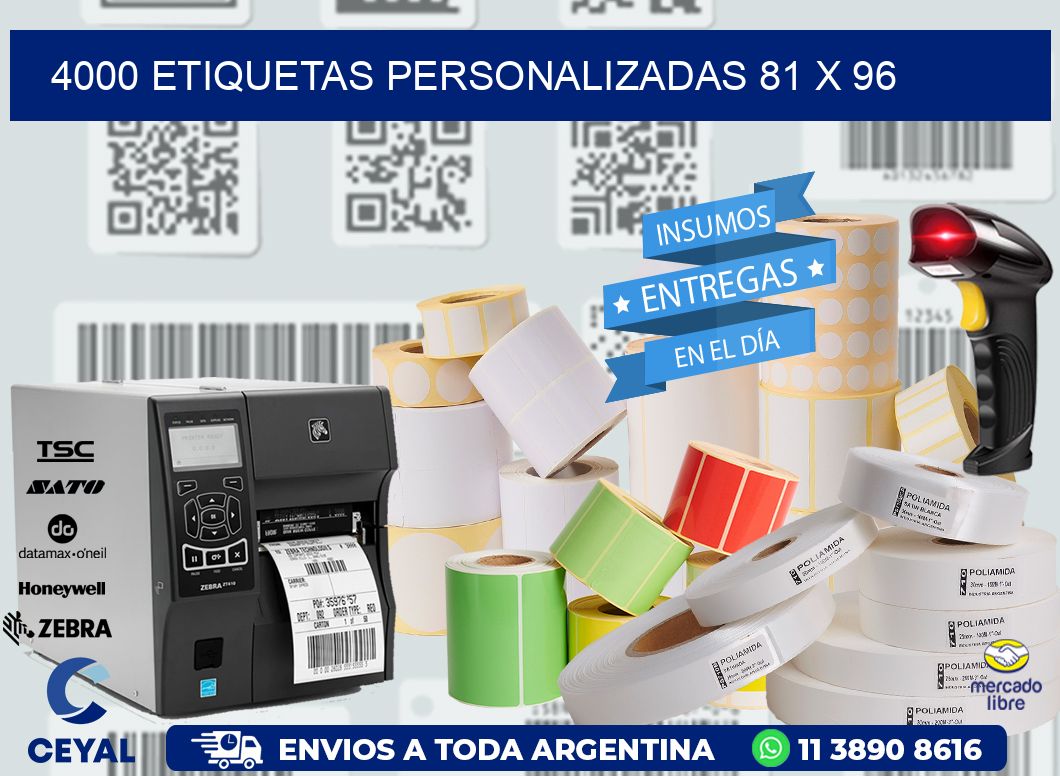 4000 ETIQUETAS PERSONALIZADAS 81 x 96