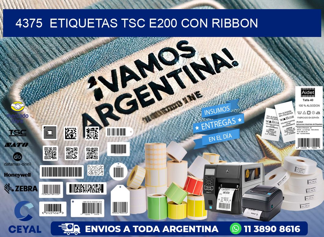 4375  ETIQUETAS TSC E200 CON RIBBON