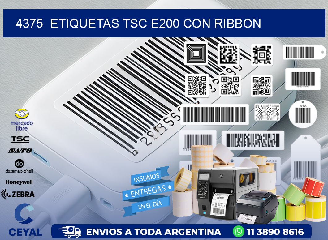 4375  ETIQUETAS TSC E200 CON RIBBON