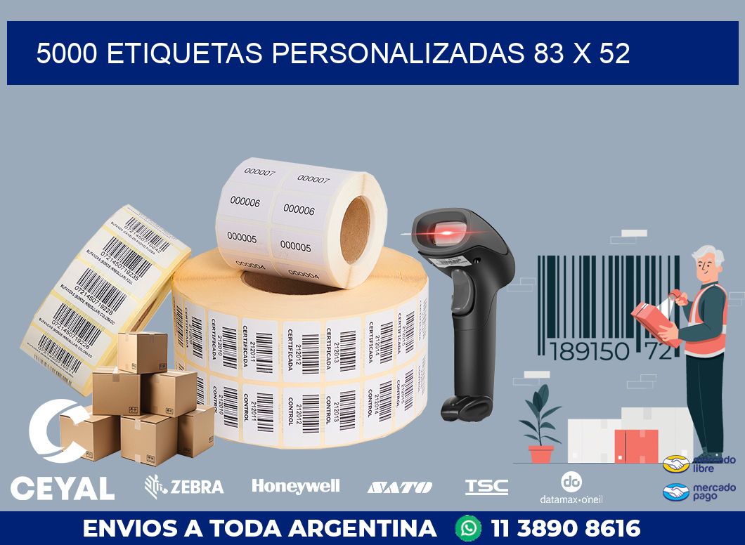 5000 ETIQUETAS PERSONALIZADAS 83 x 52