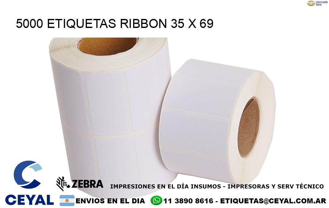 5000 ETIQUETAS RIBBON 35 x 69