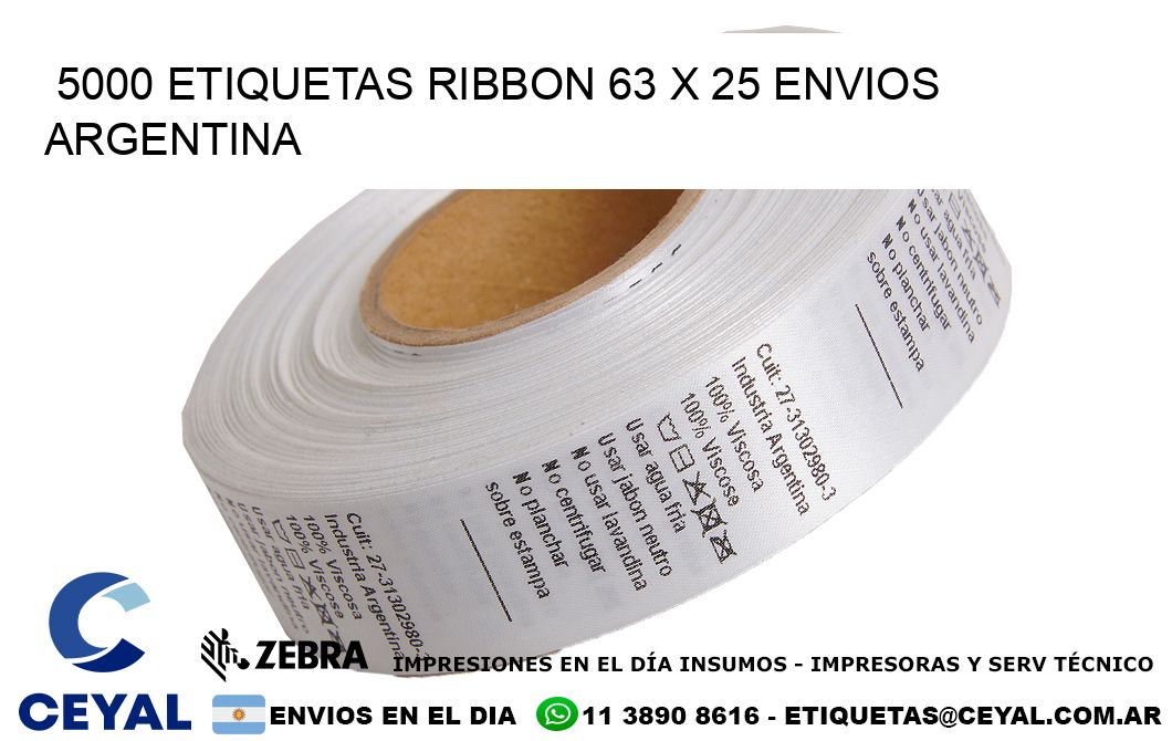 5000 ETIQUETAS RIBBON 63 x 25 ENVIOS ARGENTINA