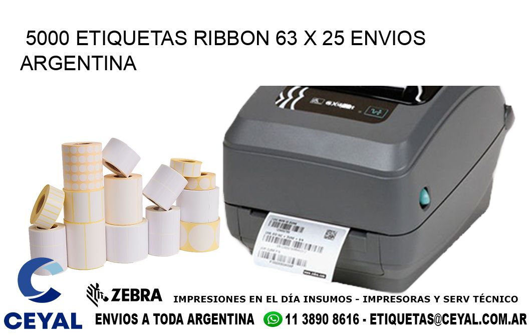 5000 ETIQUETAS RIBBON 63 x 25 ENVIOS ARGENTINA