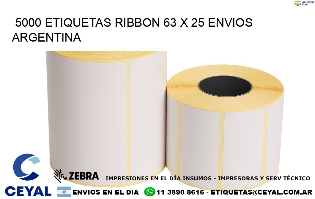 5000 ETIQUETAS RIBBON 63 x 25 ENVIOS ARGENTINA