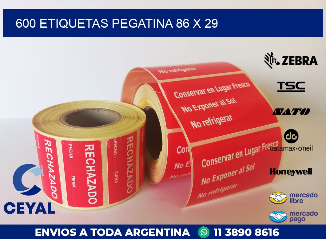 600 ETIQUETAS PEGATINA 86 x 29